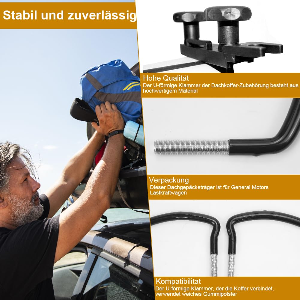 Supporto per box da tetto a U, 4 set di supporti per box da tetto, fissaggio a U staffa universale per box da tetto auto, supporto universale per box da tetto.
