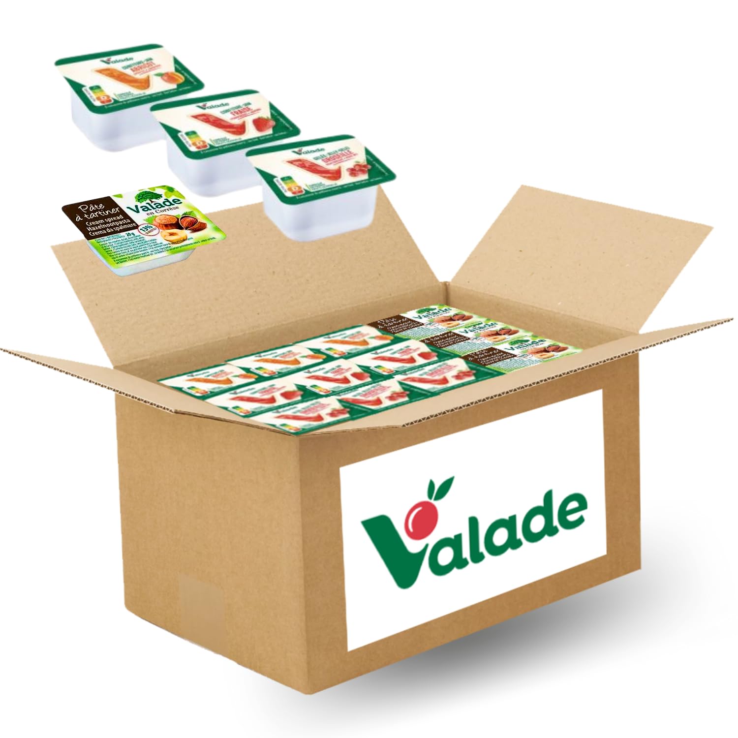 VALADE | Assortiment de 54 Confitures & Pâte à tartiner | Bonnes pour le petit déjeuner et variées, idéal pour tous la f