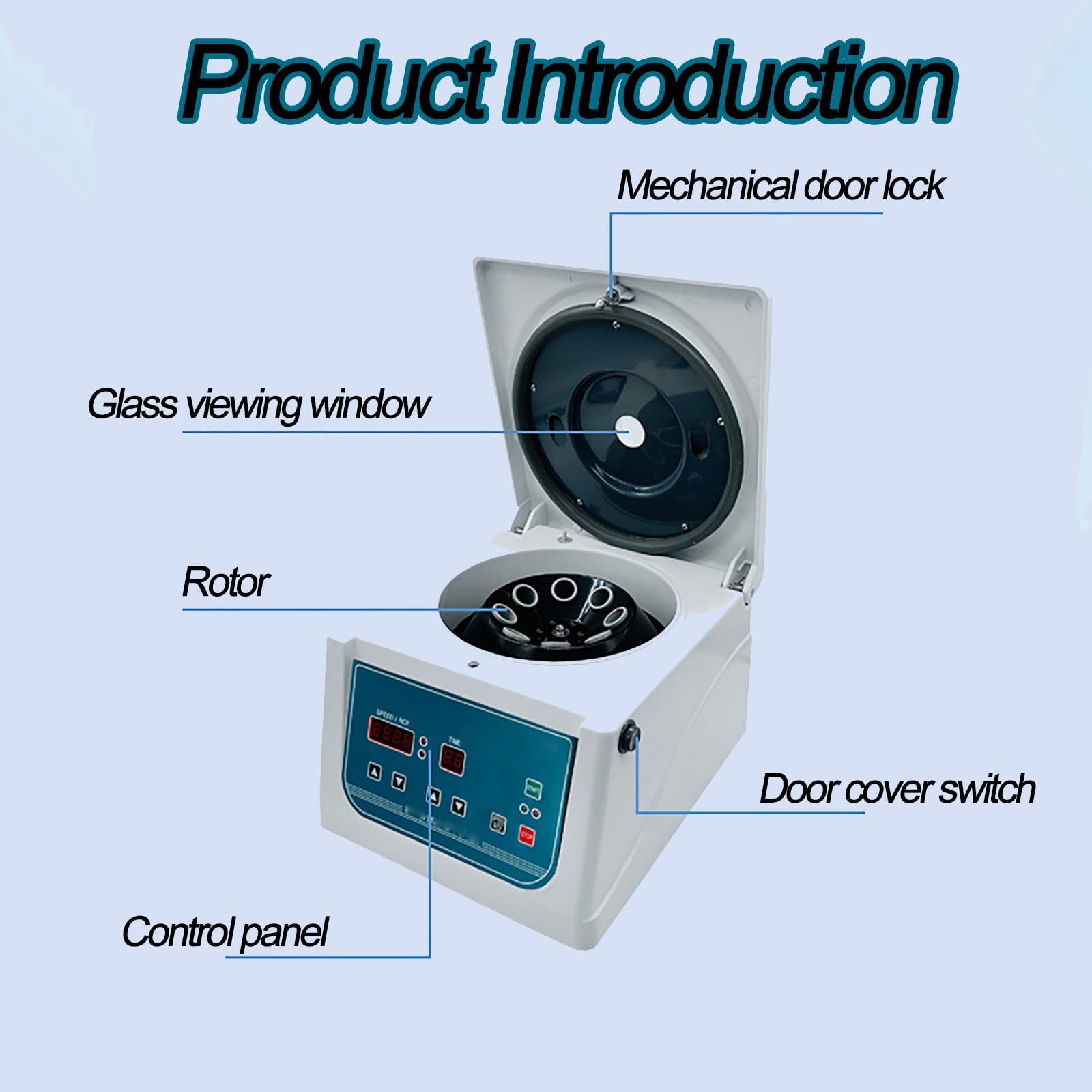 MObyat Digitale Laborzentrifuge, 300–4000 U/min, Tischzentrifuge, 10 Ml/15 Ml X 8 (max. 2156 X G), Timer 1–99,59 Min, Bürstenloser Motor, Für Forschung Und Lehre An Universitäten