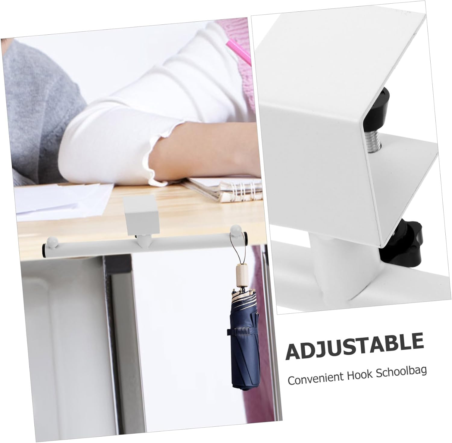 Desk Backpack Hook Portable Handbag Hanger Aluminum Table Edge Hook Desk Side Hanging for Office