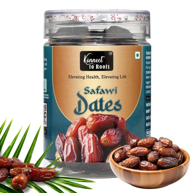 Konnect To Roots Premium Safawi Dates 125gm | Khajur or Khajoor dry fruit | Khejur | Natural Sweetener | No Preservatives & Sugar (B0CRZ1SDLM) Amazon Price History, Amazon Price Tracker