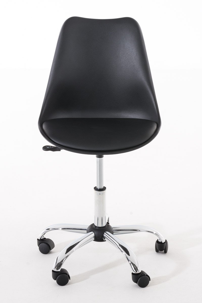 CLP Chaise de Bureau Ergonomique PEGLEG - Fauteuil de Bureau ŕ Roulette avec Dossier en Plastique Solide - Assise Revętu en Similicuir Hauteur R, Couleur:Noir