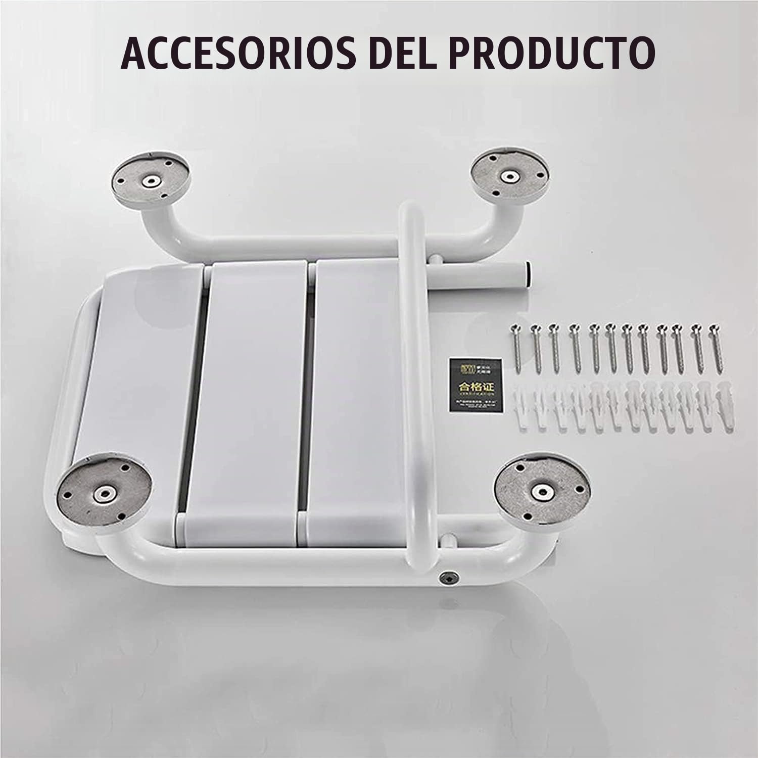 Asiento de Ducha abatible, Taburete de Ducha montado en la Pared para Minusválidos Silla Ducha Mayores Soporta hasta 150 kg para Personas Mayores y discapacitadas