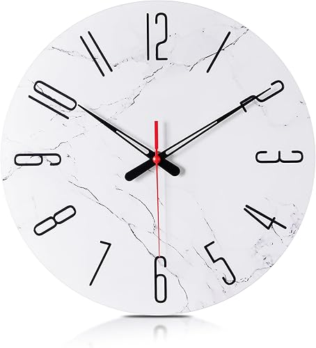 Relojes de pared de vidrio de 10 pulgadas para decoración de sala de estar, relojes de pared decorativos que funcionan con pilas, relojes de cocina