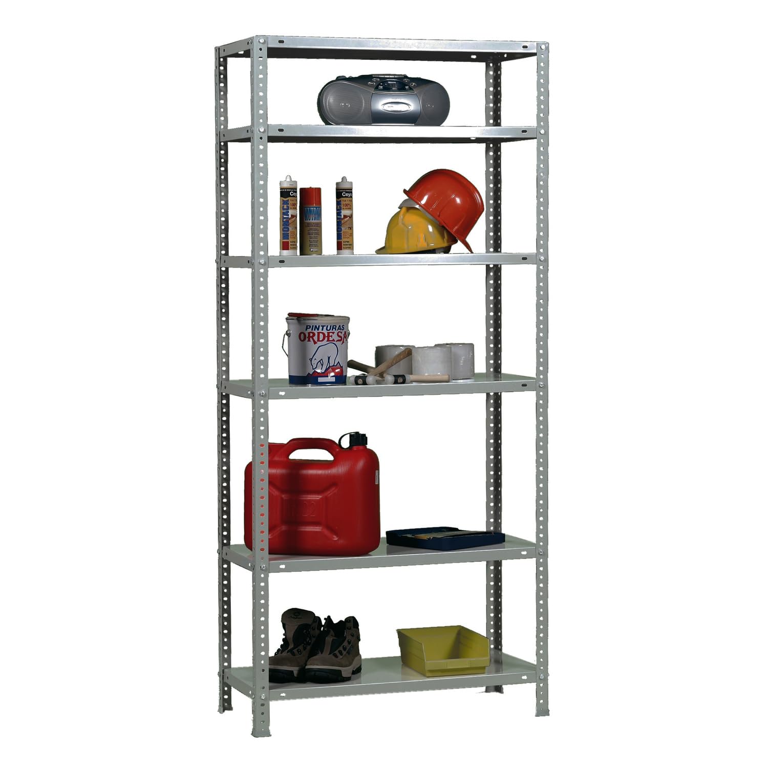 Simon Rack Estantería Metálica 2000x800x300 mm - Comfort | 6 Alturas, Bandeja Metal, 100 kg de Punto Flexión, Galvanizado, Pintura anticorrosión, Montaje con tornillo