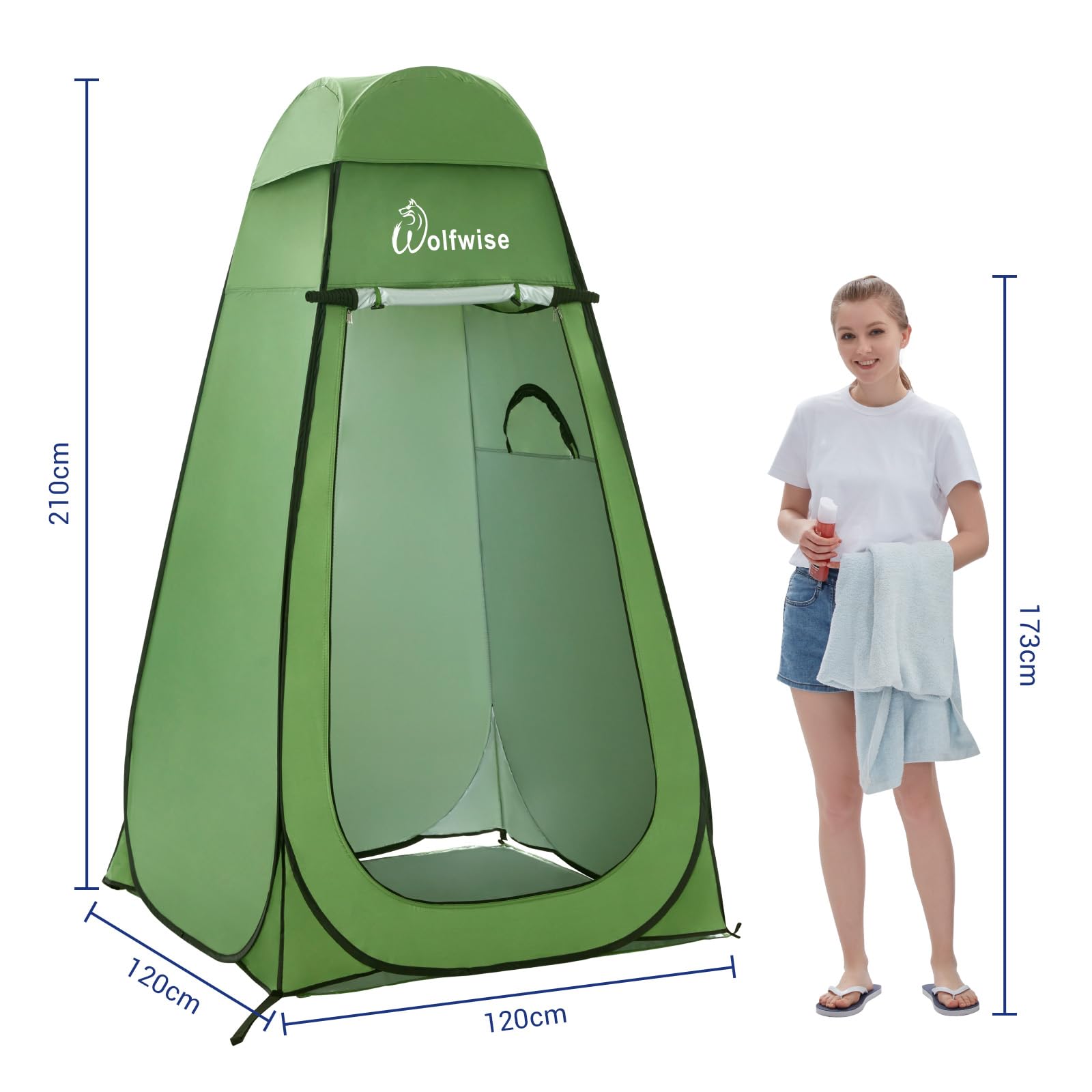 WolfWise Tenda Istantanea Pop-Up Privato Portabile per Campeggio Spiaggia Bagno Spogliatoio Doccia Riparo