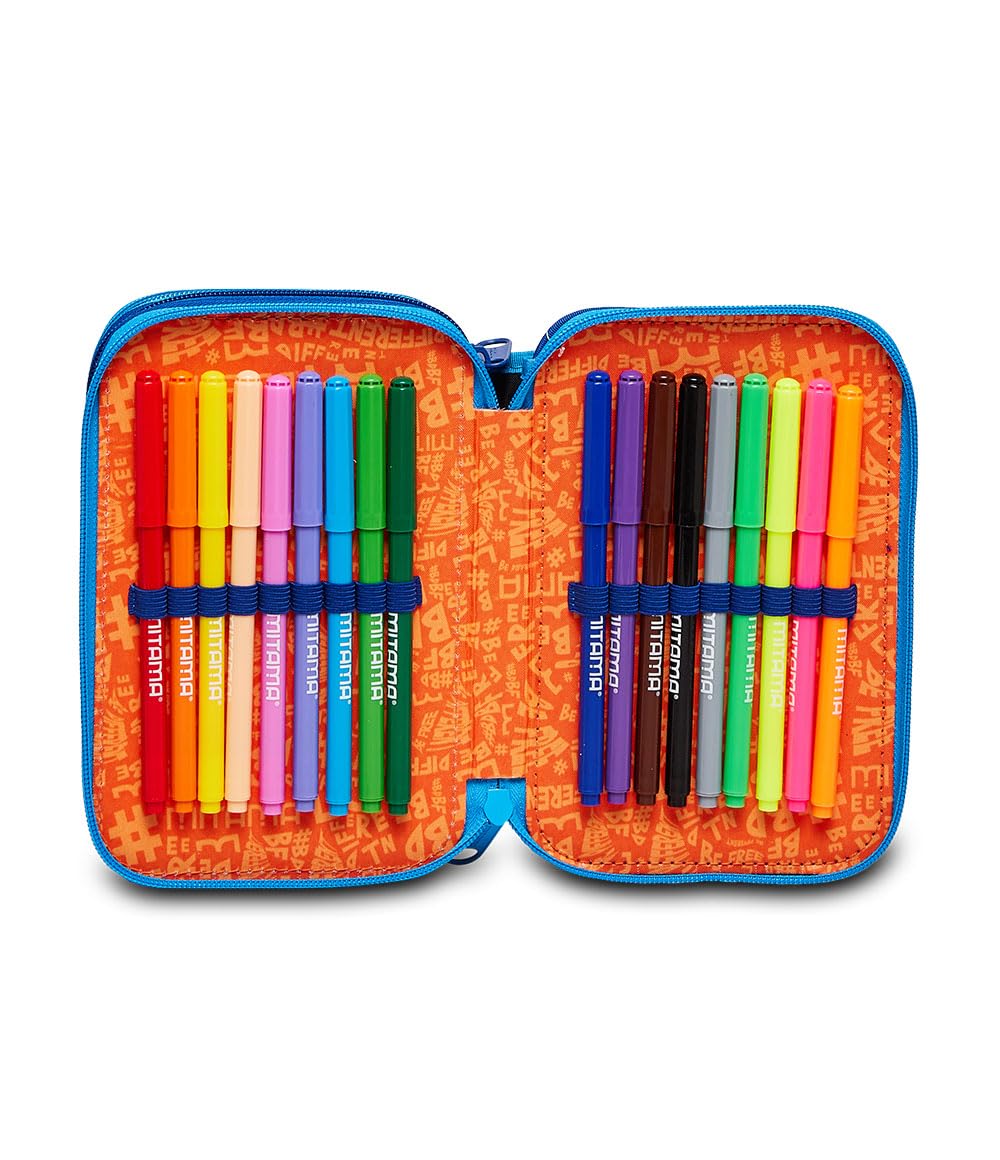 Mitama ASTUCCIO 3 Zip, Children and Boys 3 Zip CASE, Blue, Taglia Unica - Image 3