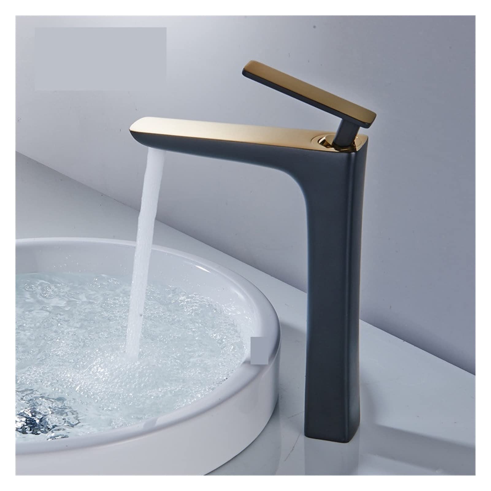 Kran umywalkowy, Bateria umywalkowa Bateria Water Basin Mikser Tap Łazienka Kran Gorąca Zimna Czarny/Biała Mosiądz Woczka Sink Water Crane Gold Mixer(Tall and chrome)