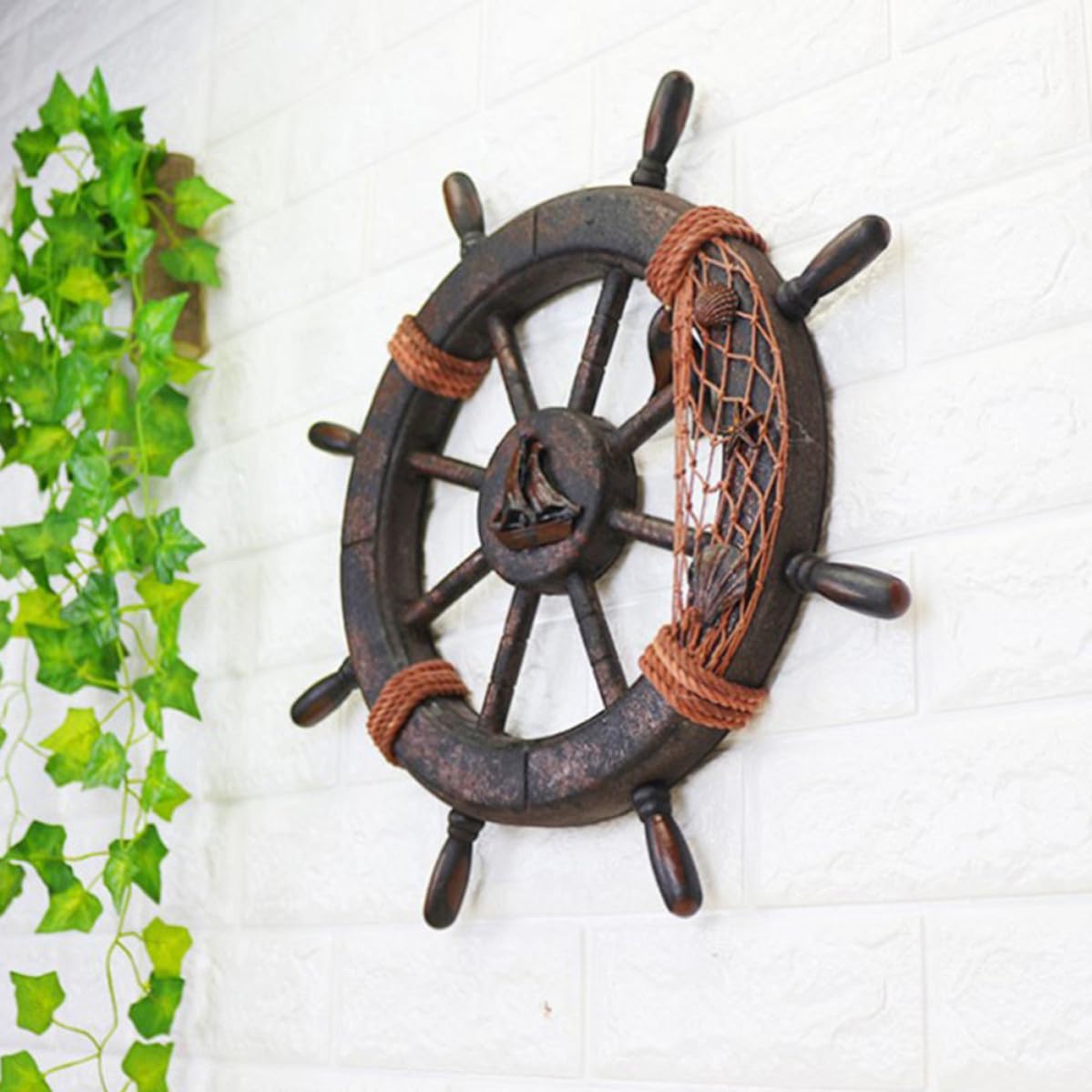 Timone in Legno, Wall Hanging Ornament, Ornamento da Appendere alla Parete, 2 Pezzi, per Ristorante