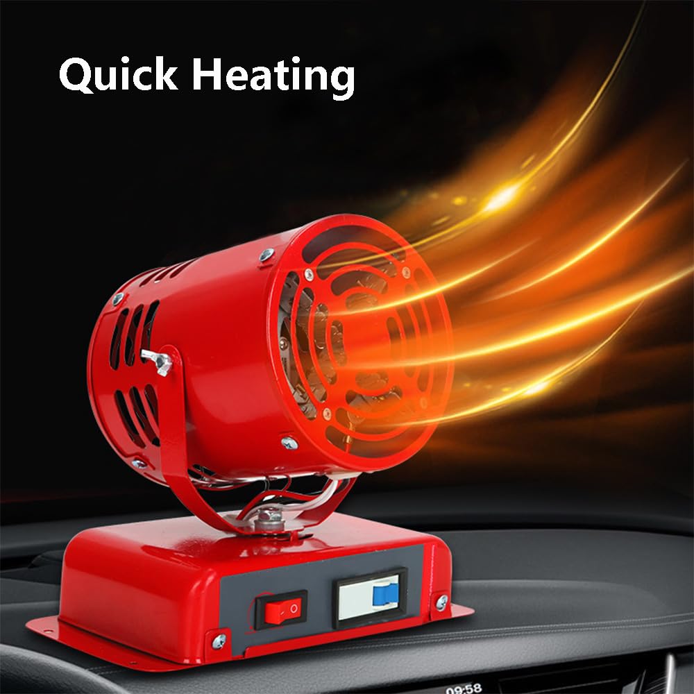 Baceyong 24 V 600 W Calefacción portátil para coche, desniebla rápida, calefacción y refrigeración 2 en 1, descongelante para ventanas de coche 20-30 A