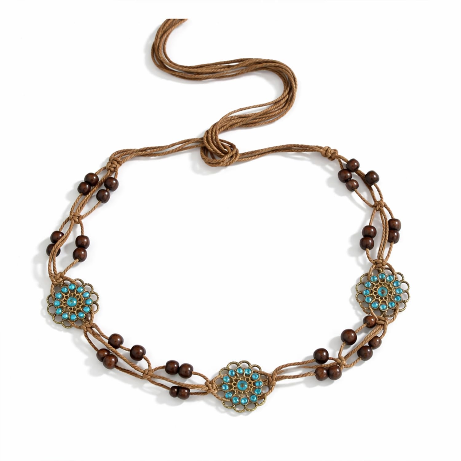 syga Flower Rope-Style Ethnic Hand-Woven Waist Chain – Women'S Dress Accessories(Design 3)-picture-14
