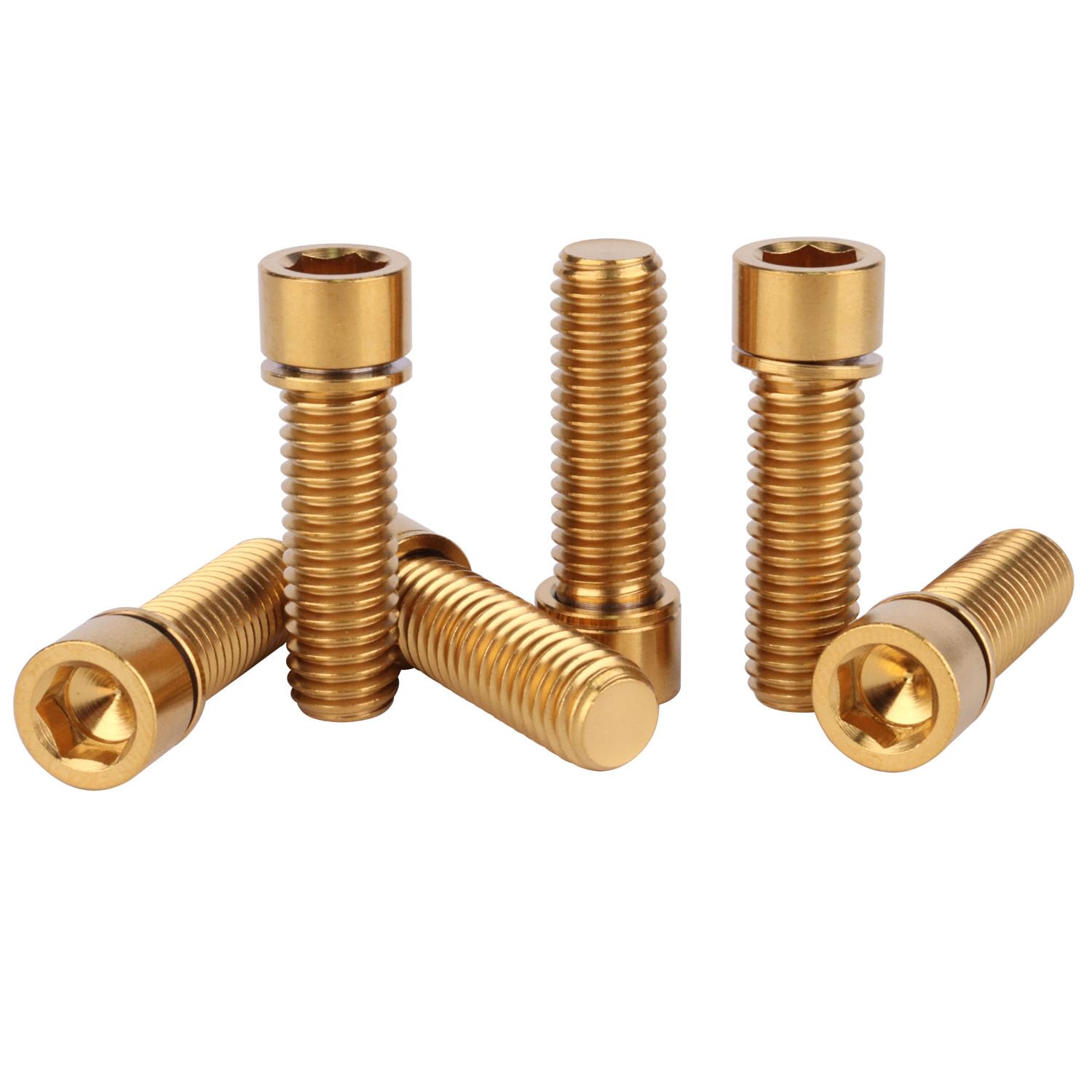 UHDFBDHF 6Pcs Titanium M8 x 25mm Ti Bolt with Washer for Bicycle Stem
