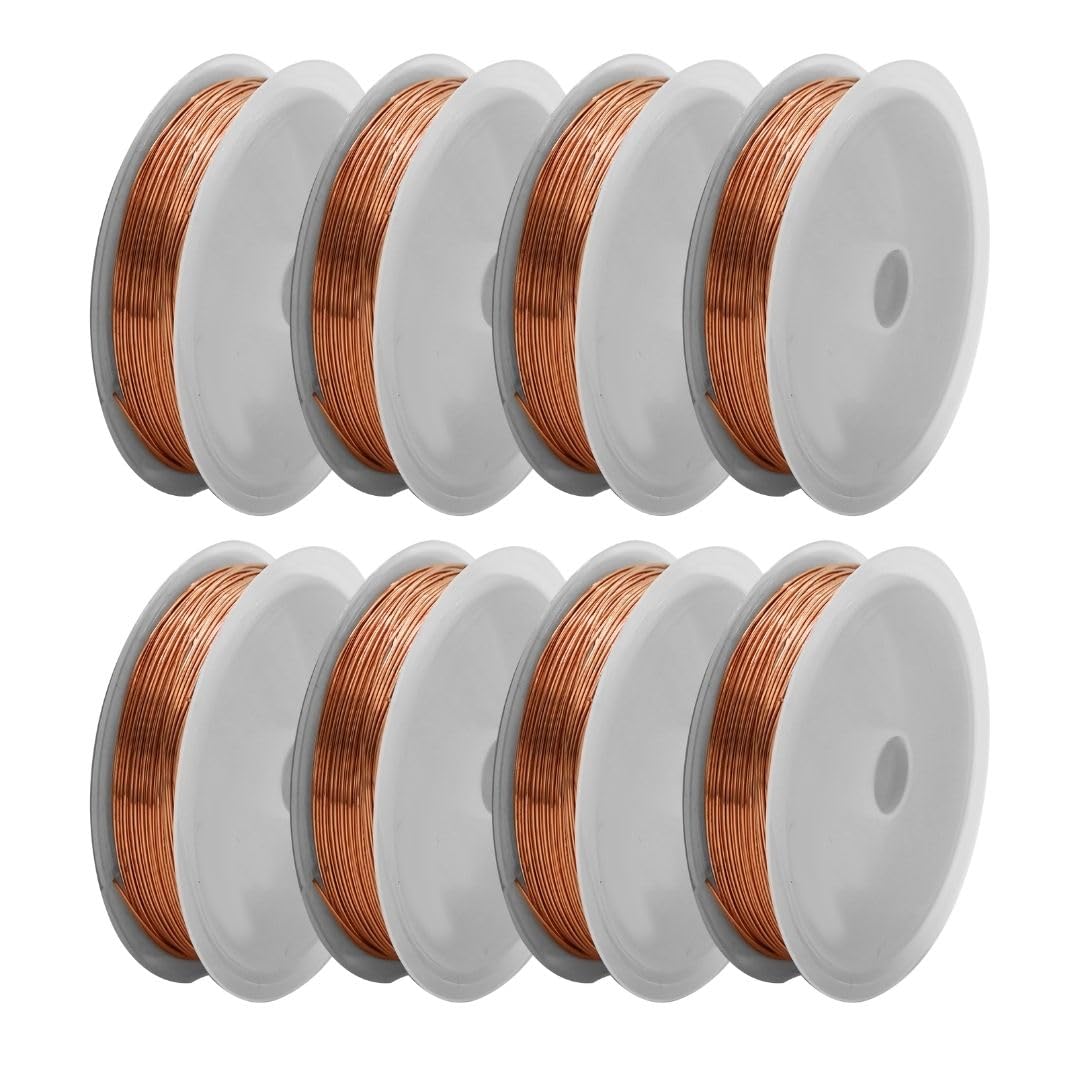 Satra Traders Jewellery Copper Wire Tarnish Proof Brass Bendable Metal Wire for Jewellery Making | Size : 0.8 Approx 3-4mtr | Qty : 2pcs | Rosegold-image-20