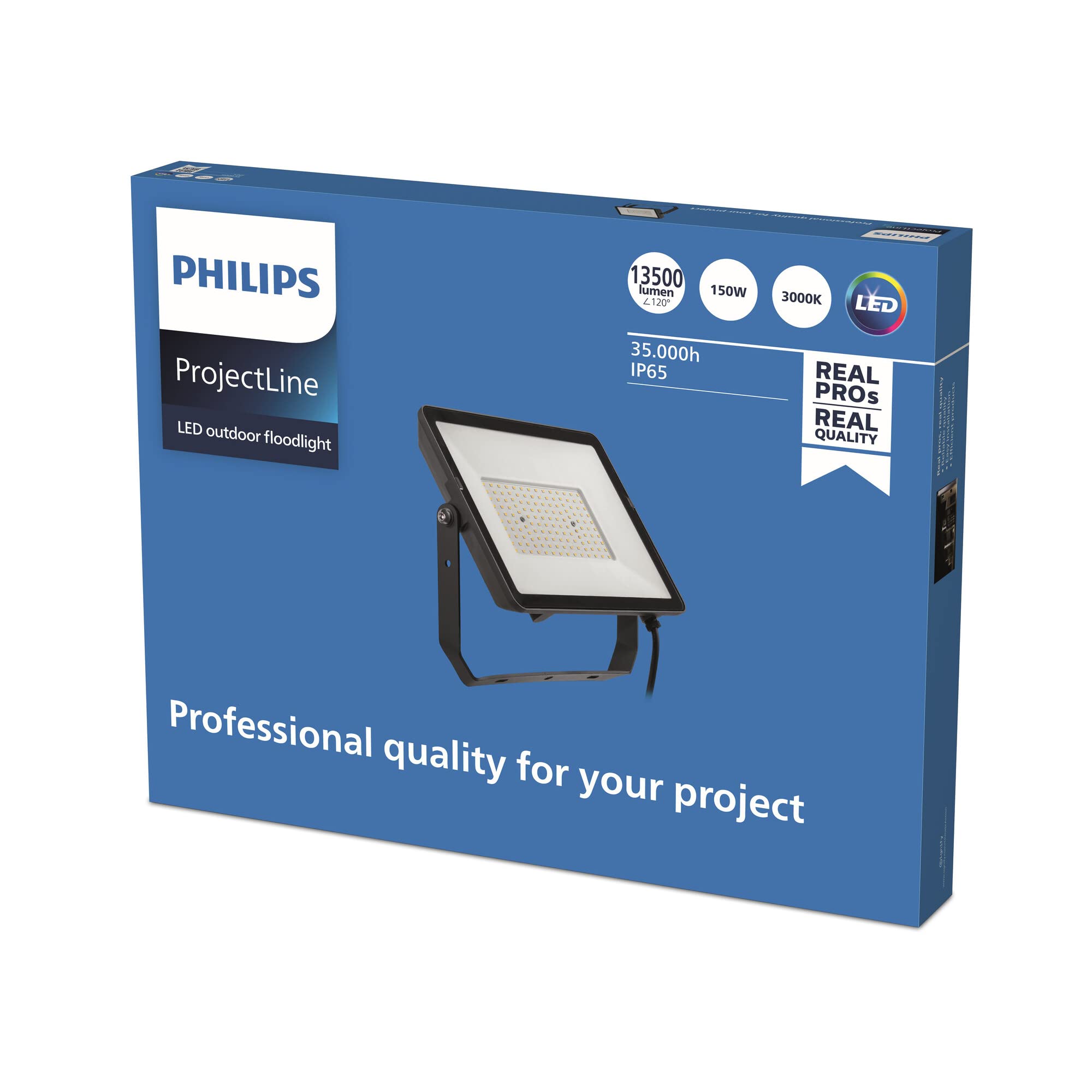 Philips Projectline Projecteur LED [150 W – 3000 K lumière blanche] pour éclairage extérieur commercial