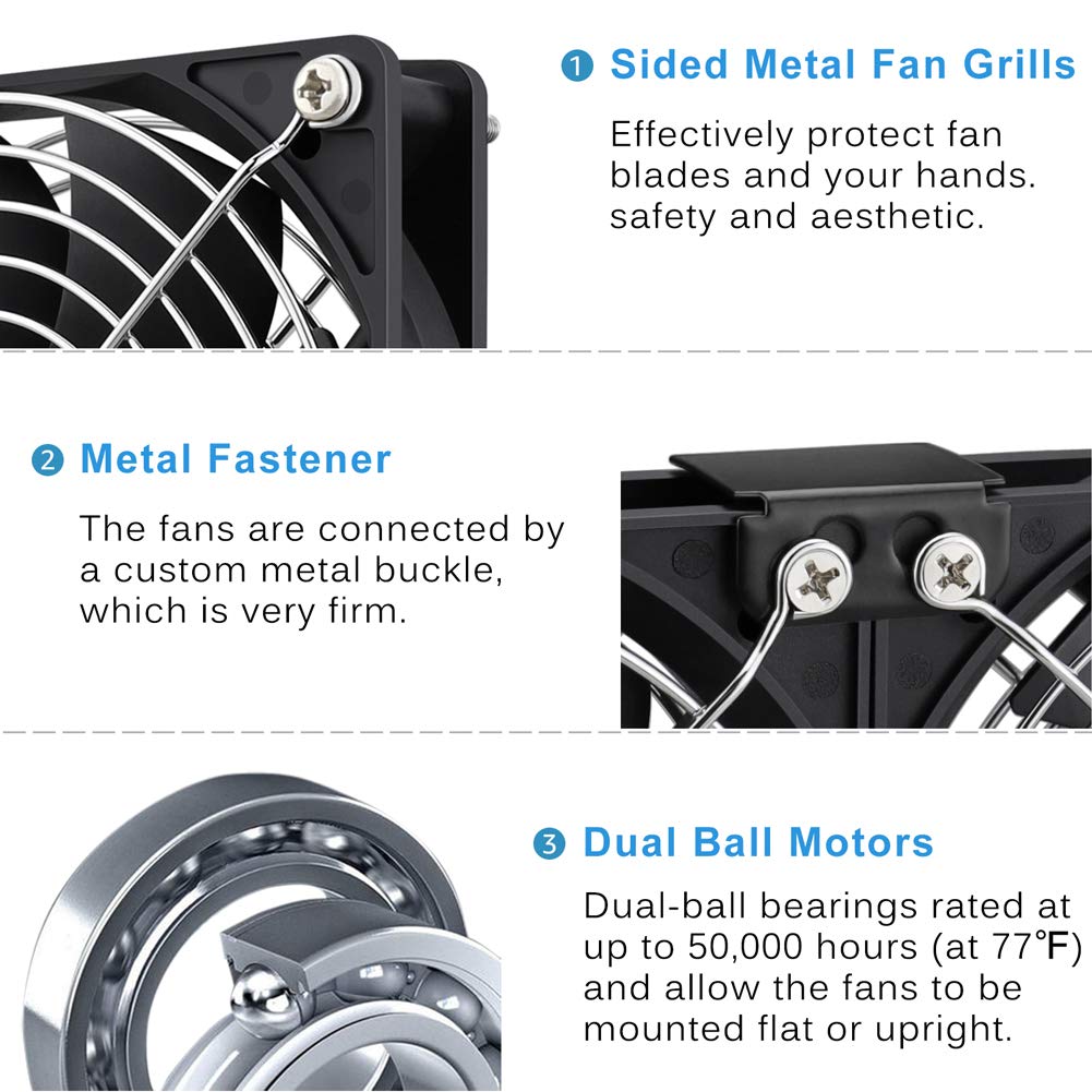 50% Off Discount GDSTIME Big Airflow 3 x 120mm Fans DC 12V Powered Fan with AC 110V - 240V Speed Control, Cabinet Chassis Cooling Fan, Server Workstation Cooling Fan