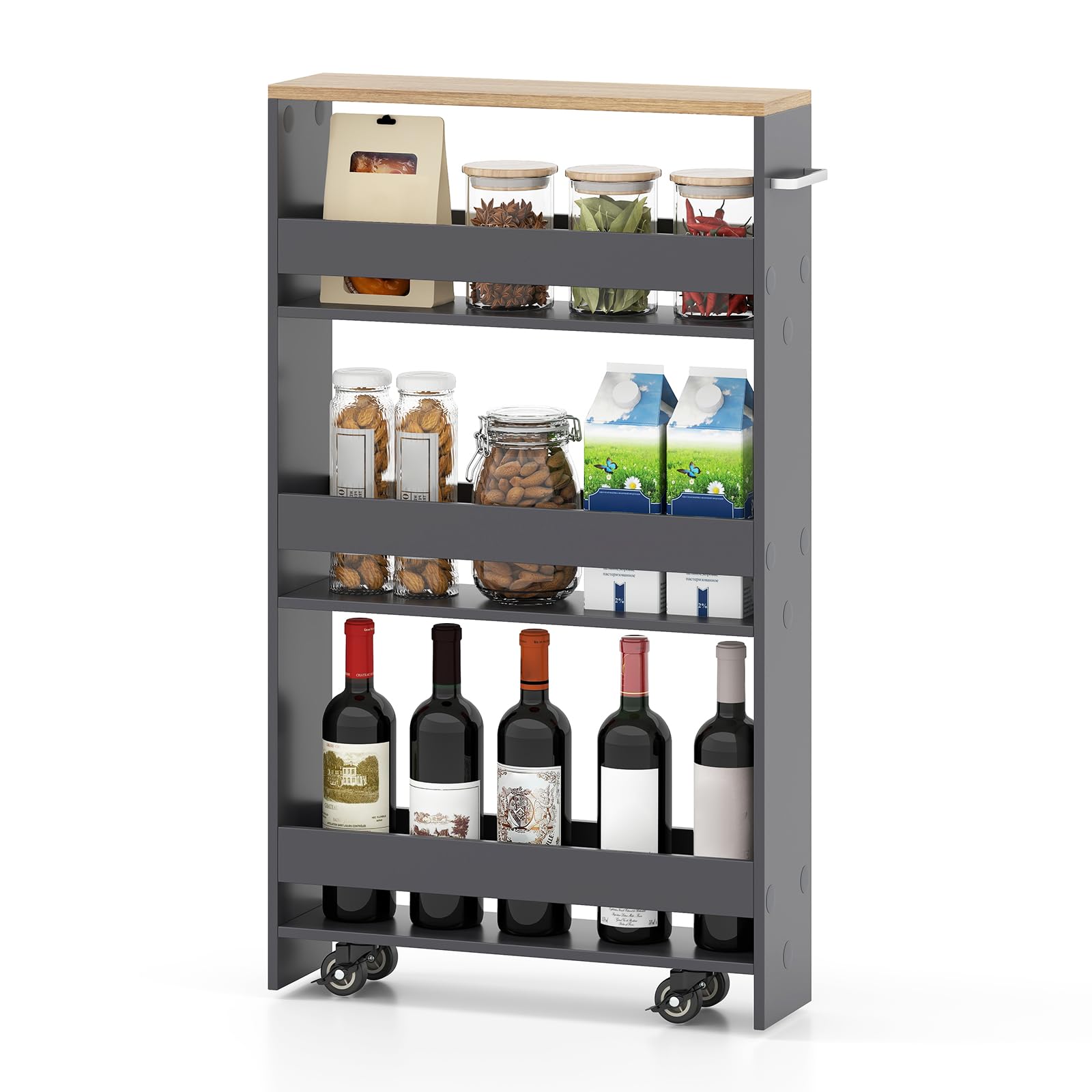 Rolling Spice Rack Next to Fridge: Maximize Kitchen Space