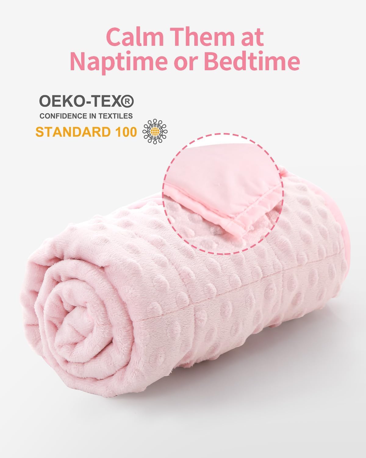 Mr. Sandman Weighted Blanket 7LBS 41 x 60 Inches, Minky Dots Heavy Blanket with Glass Beads, Soft and Cooling for School and Home, Grey