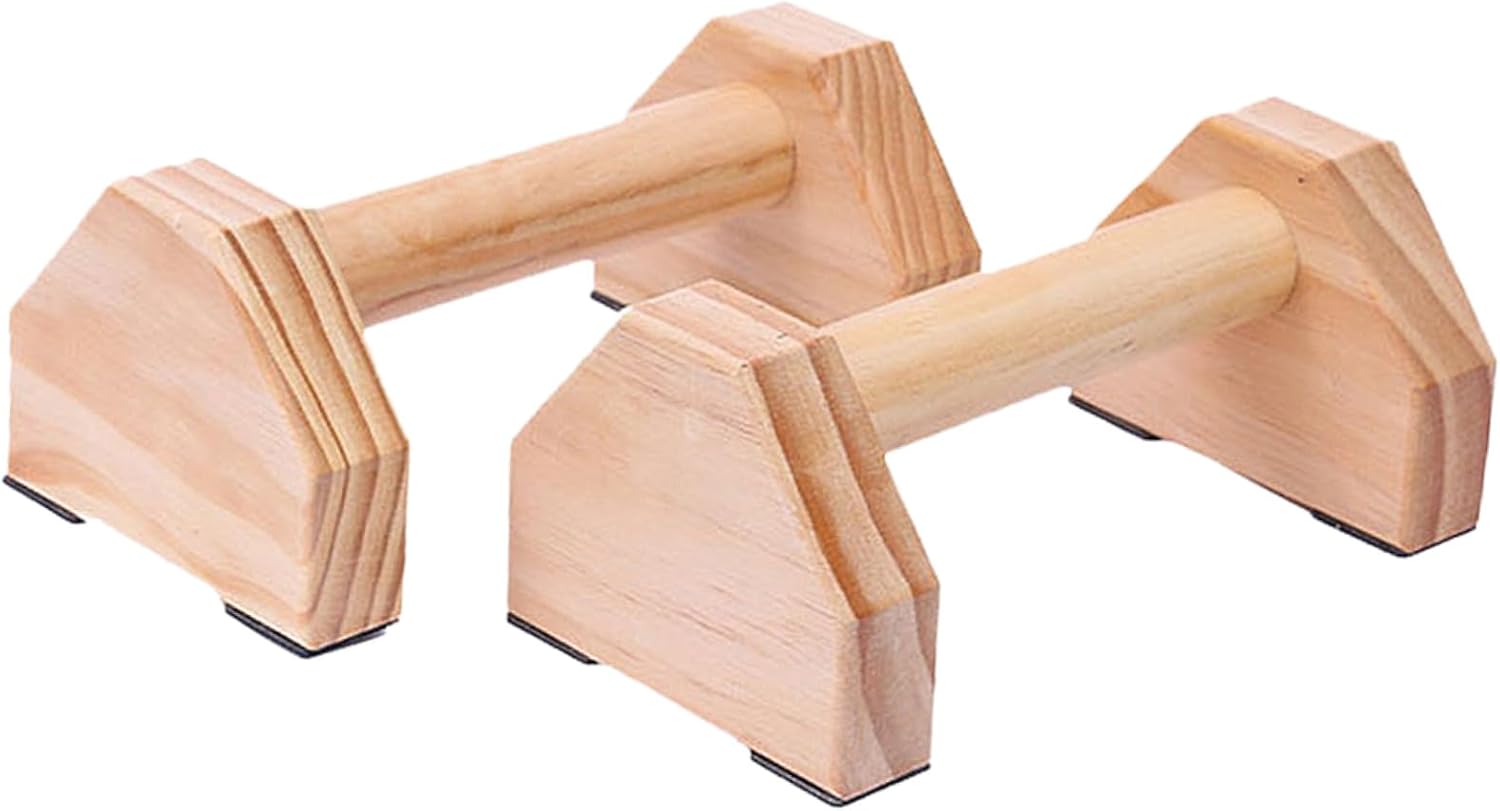 Milisten Solid Wood Push-up Bracket Pair for Home Fitness, Muscle Training Device Handstand Bars Calisthenics Pushup Frame Strength Equipment