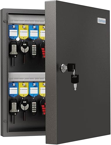 Organizador de gabinete de 32 llaves, caja de seguridad, almacenamiento de seguridad para valets, hoteles, llaves de coche y casa, caja de llaves -