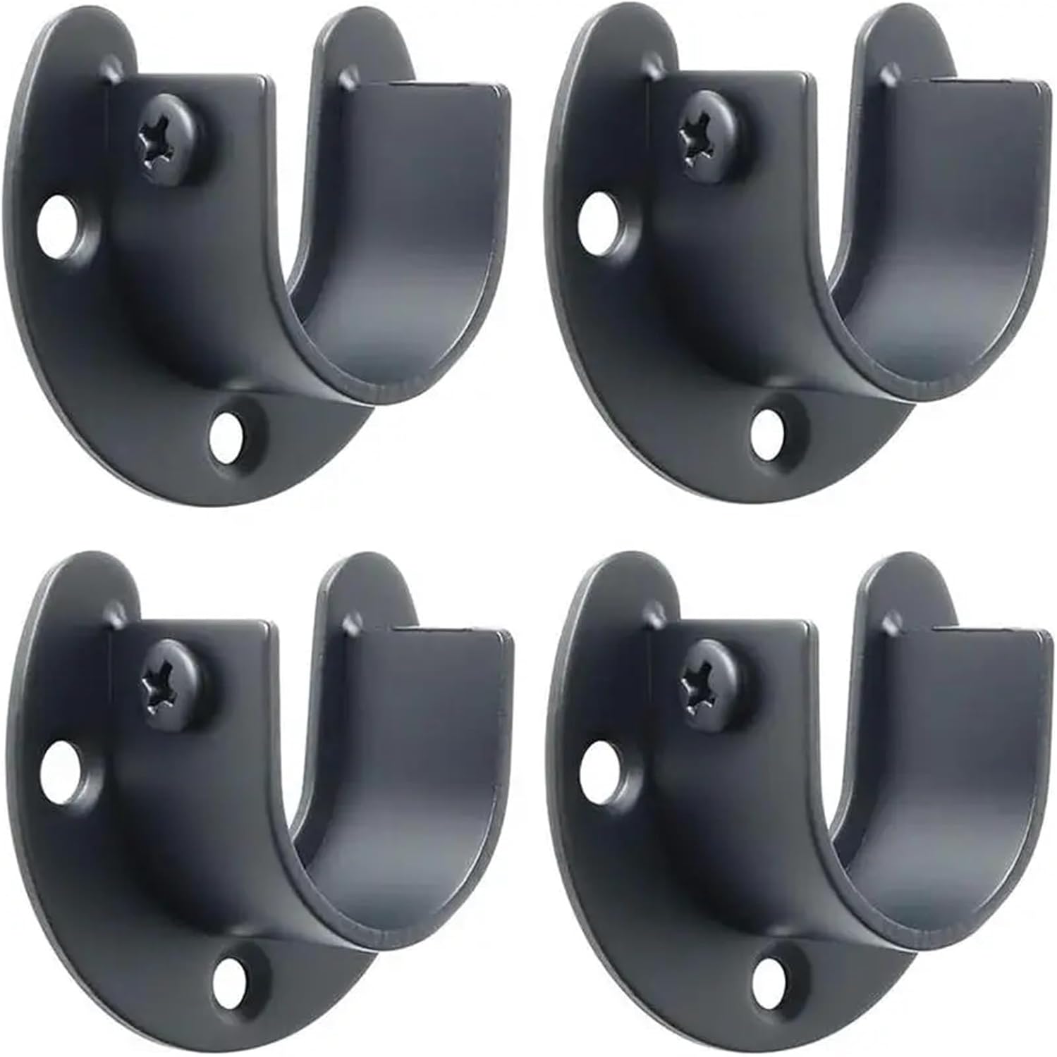 Closet Rod Bracket Stainless Steel Flange Seat Wardrobe Hanger Rod Tube Hook Fixed Support Bracket Fixing Hardware Accessories(10PCS,32mm)