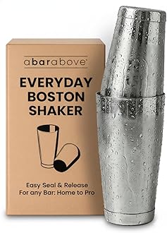 A Bar Above Professional Boston Shakers Set - 18 oz & 28 oz Weighted Cocktail Shaker Set For Bartenders - Pro Bar Shaker Made from Premium Stainless Steel 304. Essential Bar Tools For Drink Making