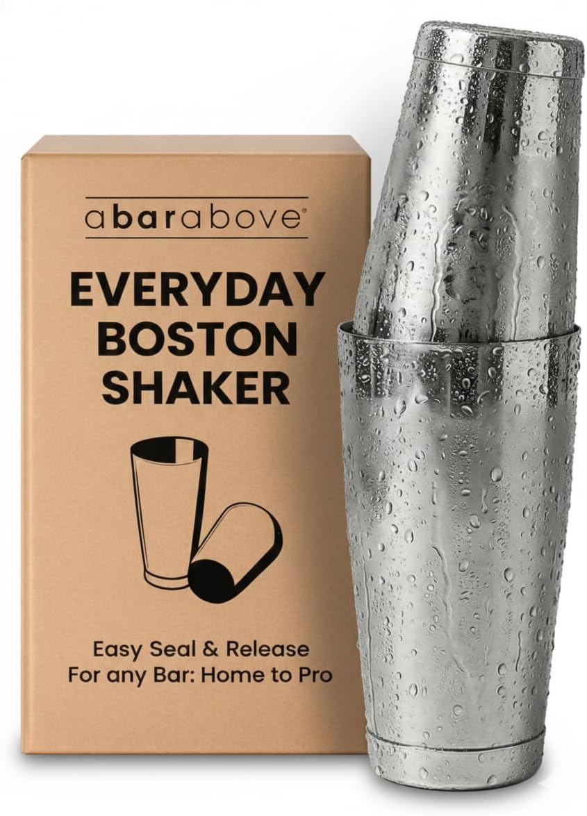 Premium Weighted Cocktail Shaker Set: Two-Piece Pro Boston Shaker Set. 18oz & 28oz Martini Drink Shaker