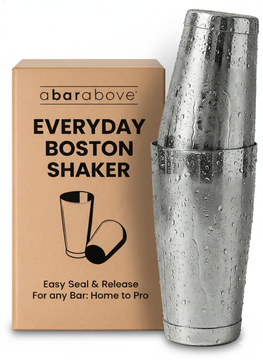 Premium Weighted Cocktail Shaker Set: Two-Piece Pro Boston Shaker Set. 18oz & 28oz Martini Drink Shaker