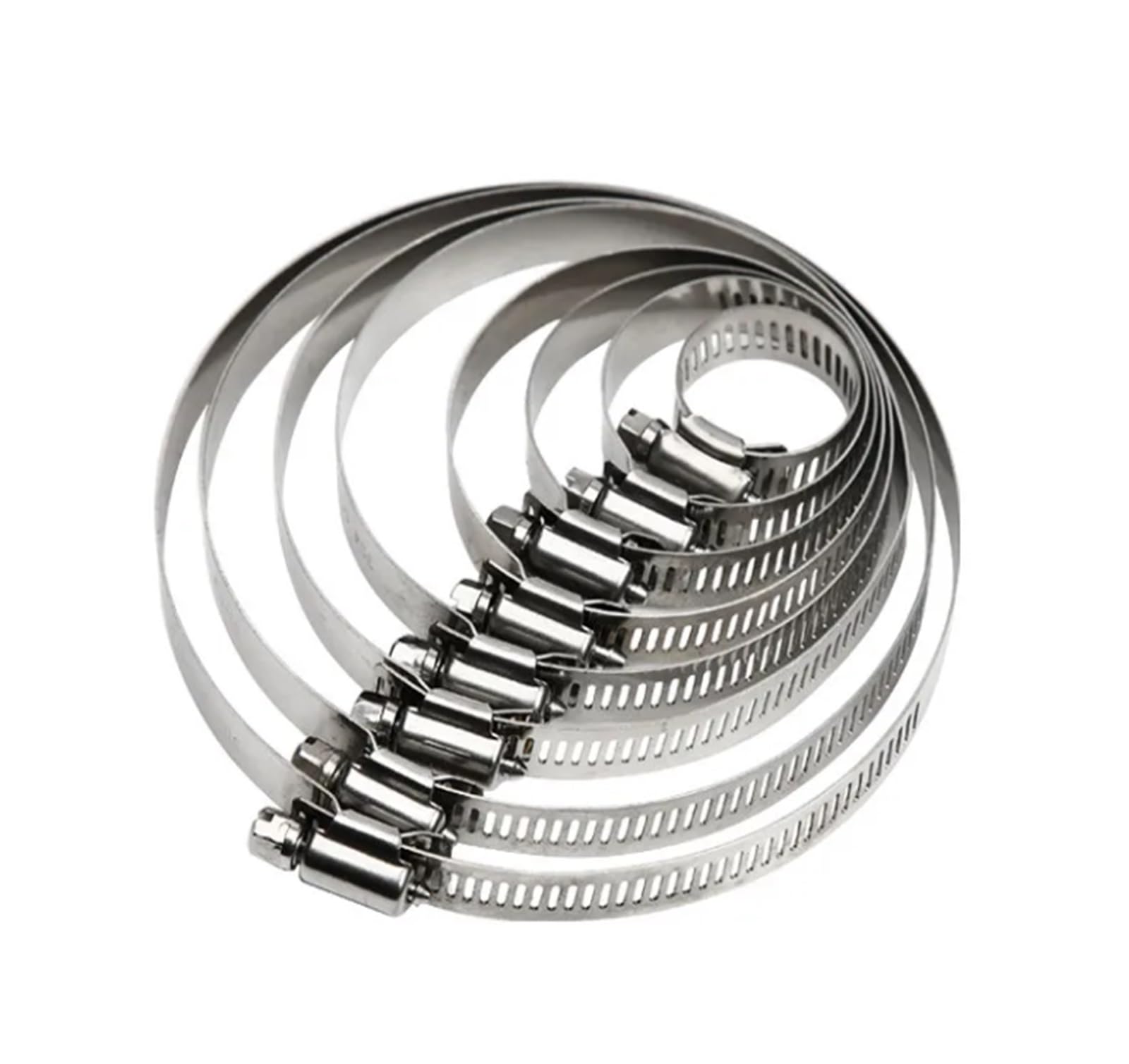 manguera de transmisión de tornillo, Abrazaderas de tubo de acero inoxidable, 5 uds., Clips for manguera, tornillo sin fin, 8mm-700mm(500-600mm)