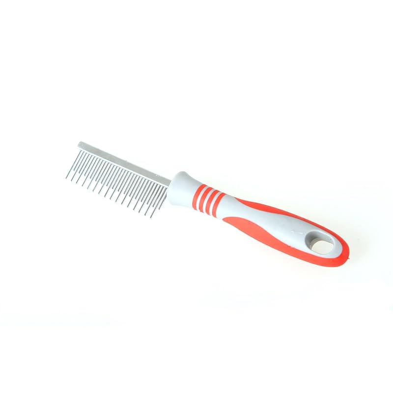 Pente desembaraçador para gatos e cães Love Story com dentes de aço inoxidável, 20 cm