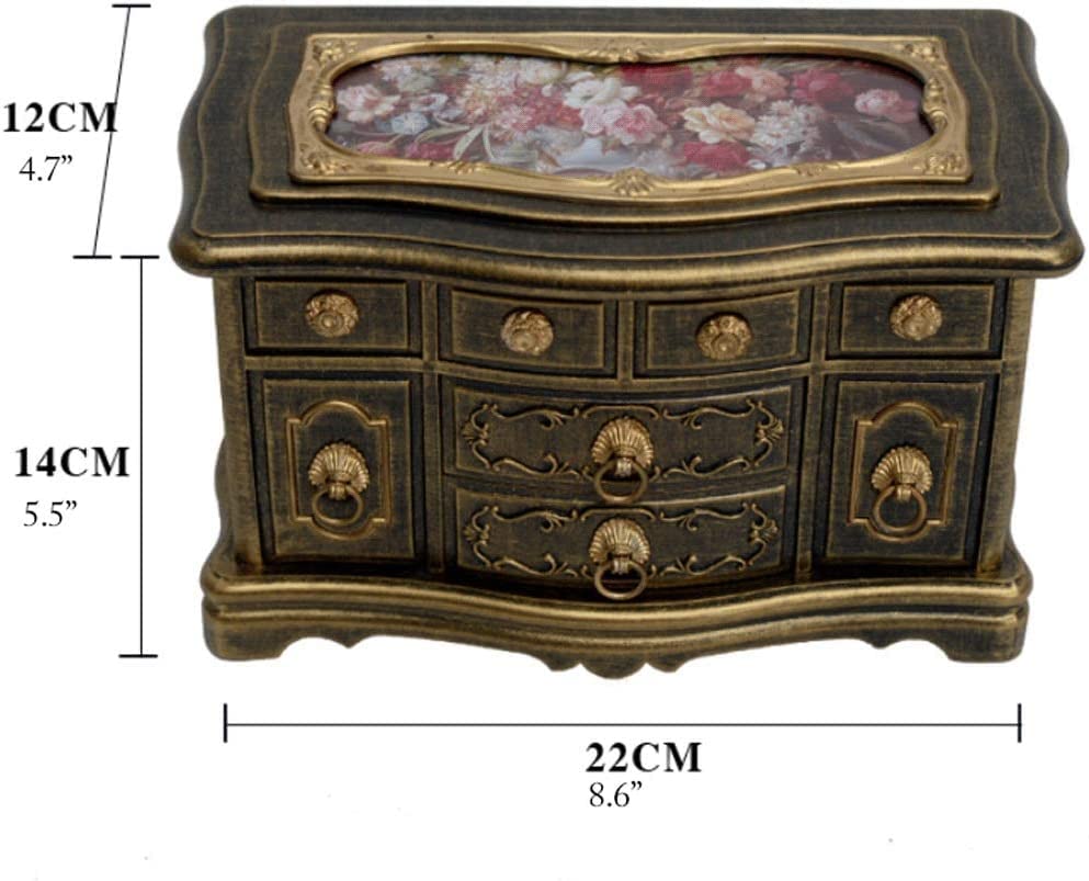 Boîte de rangement de bijoux rétro à 3 couches pour ranger les bagues - 2