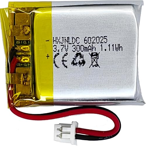 HXJNLDC DC 3.7V 300mAh 602025 Batería recargable de polímero de litio, adecuada para productos electrónicos de bricolaje 3.7-5V con reemplazo de