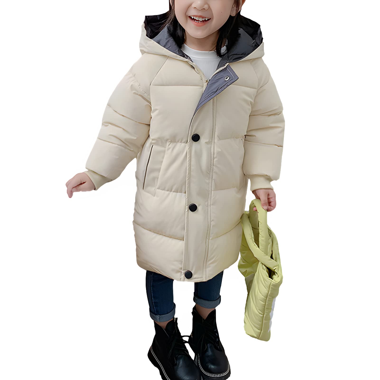 amropi Enfant Fille Manteau Parka Epaisse Veste à Capuche Chaud Hiver Blouson pour 2-10 Ans