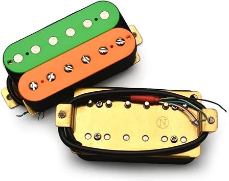 electric guitar pickup set Electric Guitar Pickup Coil Spliting Pickup Humbucker Dual Coil Pickup 4Conduct Cable N-7.5K/B-15K Output Orange/Green (Color : Bridge)