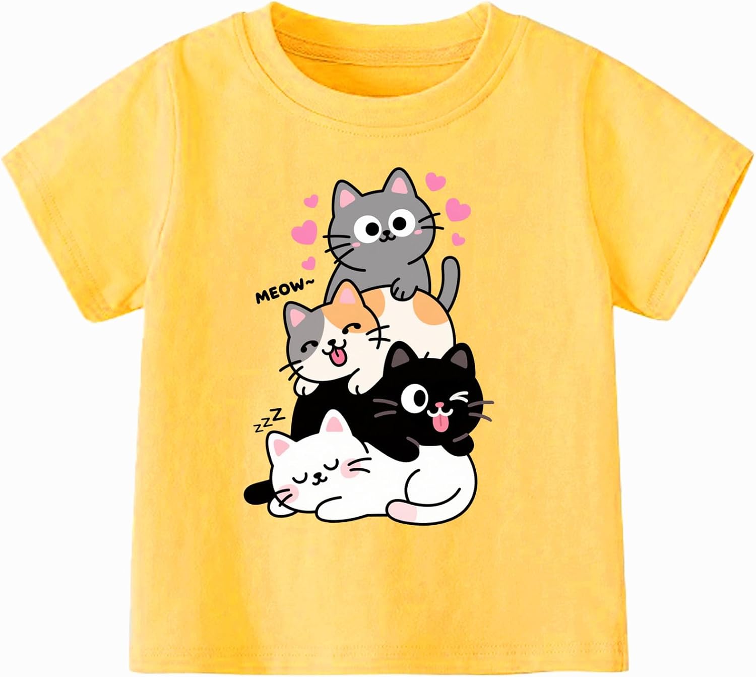 Girls' Shirts Cotton Short Sleeve T-Shirts Casual Graphic Tees Tops 3-7 Years