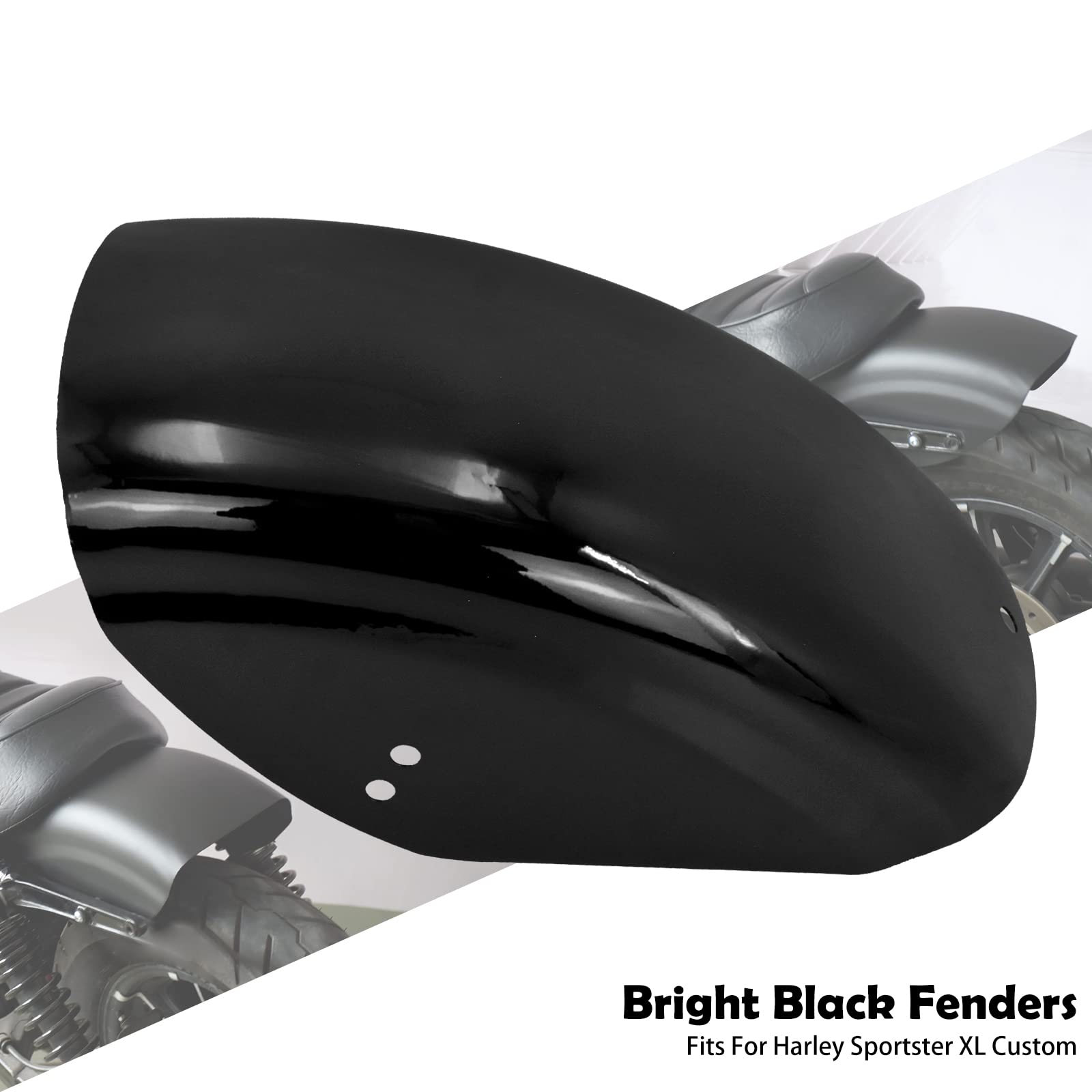 Parafango Posteriore Moto Breve Piatto Parafango Misura Per Harley Sportster XL 883 1200 1986-2023 Nero Lucido