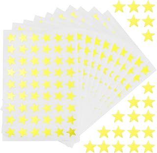 540 Pack 13mm Gold Stars Stickers, Gold Foil Star Metallic Stickers Reward Charts Star Gold Seals Labels Chart Tick Stickers for Children Star Reward Stickers, Christmas Sticker Chart (Gold)