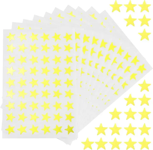 540 Gold Star Stickers - Premium Foil Rewards for Kids & Charts