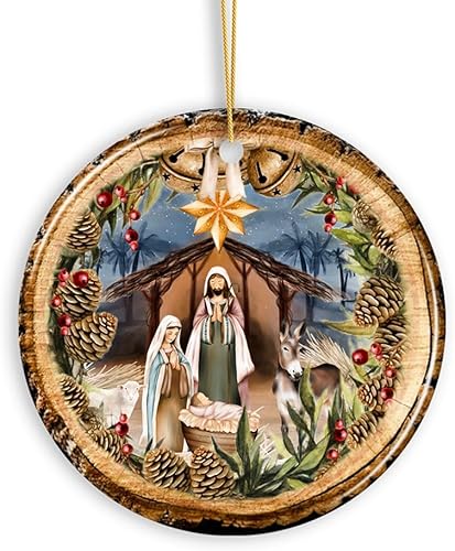 Natividad Rústica Nacimiento de Cristo Escena Ornamento, Cristianismo e Hijo de Dios