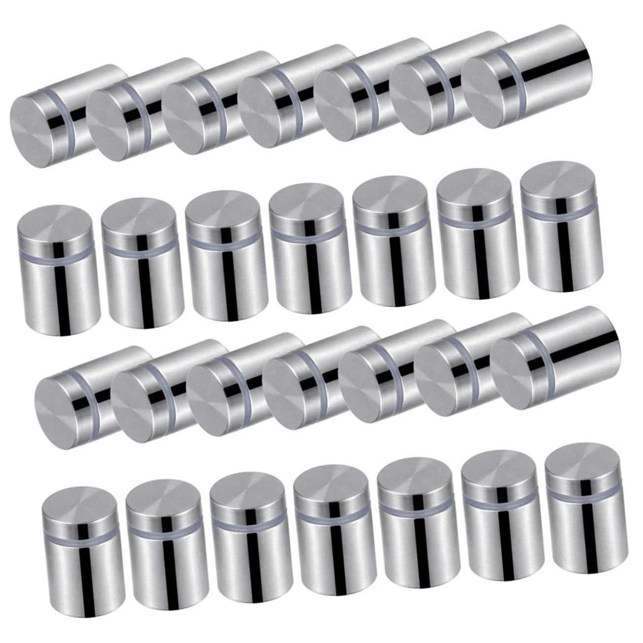 48pcs Stainless Steel Standoff Screws for Wall Sign Mounting 19x25mm Brushed Finish Suitable for Glass and Acrylic Displays Sturdy Advertising Hardware