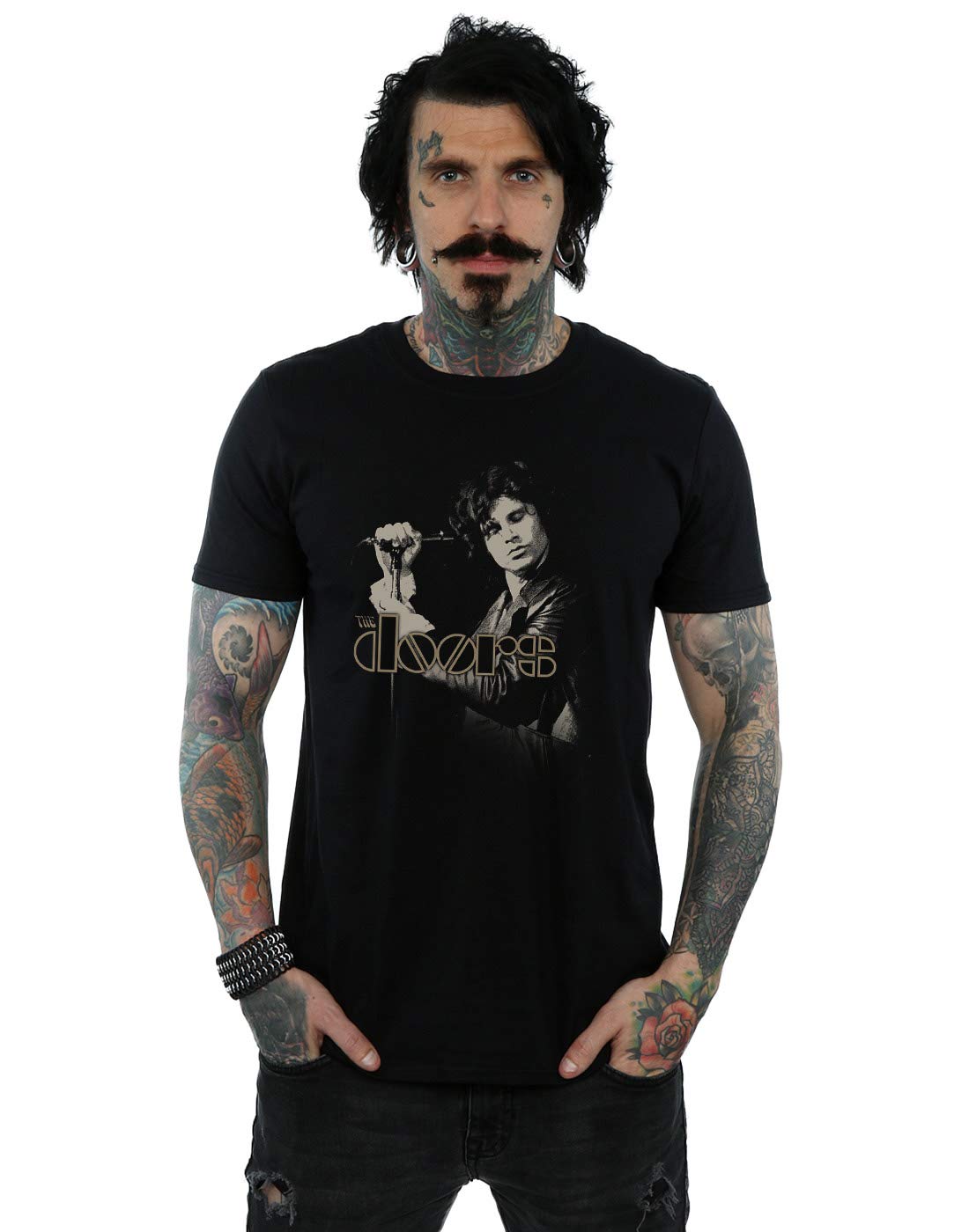Absolute Cult Men's Black The Doors Jim Morrison Stage T-Shirt XXX-Large
