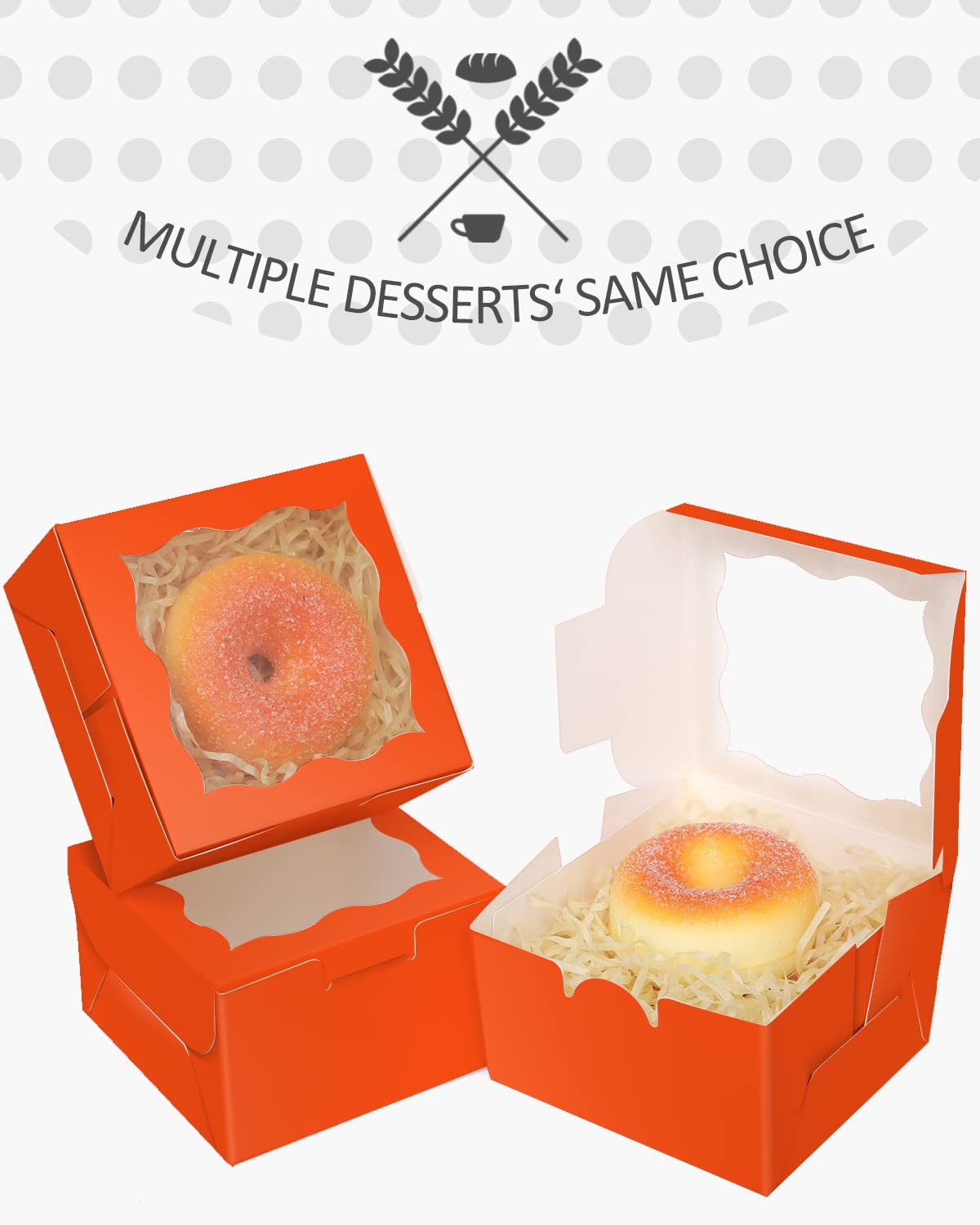 オレンジ1箱　ベリーミックス1箱　シェーカー付 Amazon.co.jp: qiqee オレンジ ベーカリーボックス 窓付き 55個