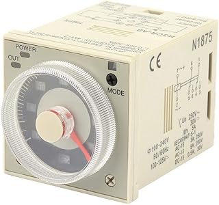 8-Pin AC100-240V Time Relay H3CR-A8 Delay Relay Adjustable 1.2 Seconds to 300 Hours Knob Control Time Relay