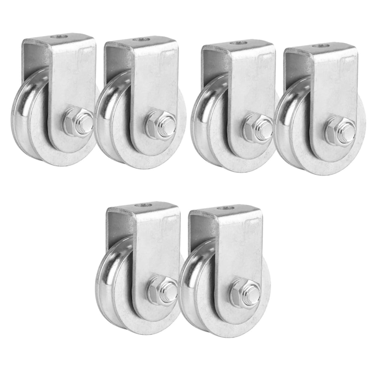 6pcs Heavy Duty Cable Pulley Wheel Steel Roller for Lifting and Rigging Load Bearing Easy Installation for Rescue Climbing and Projects