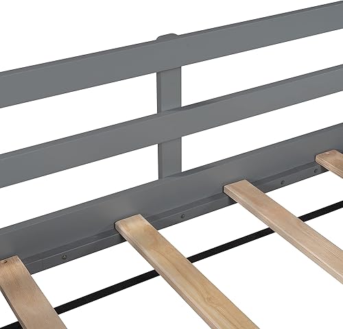 Miniatura 7 de Harper & Bright Designs Cama tipo loft para niños con tobogán, marco de cama baja de madera de tamaño individual con dos cajas de almacenamiento