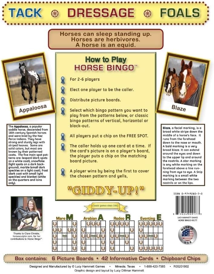 Juego Educativo Horse Bingo con Tableros y Cartas miniatura 2