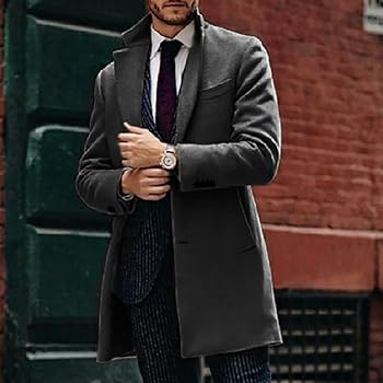 MMM「coat with elongated necklines」44 Ymosrh Men's Coats, Trench Slim Fit Single Breasted Belted