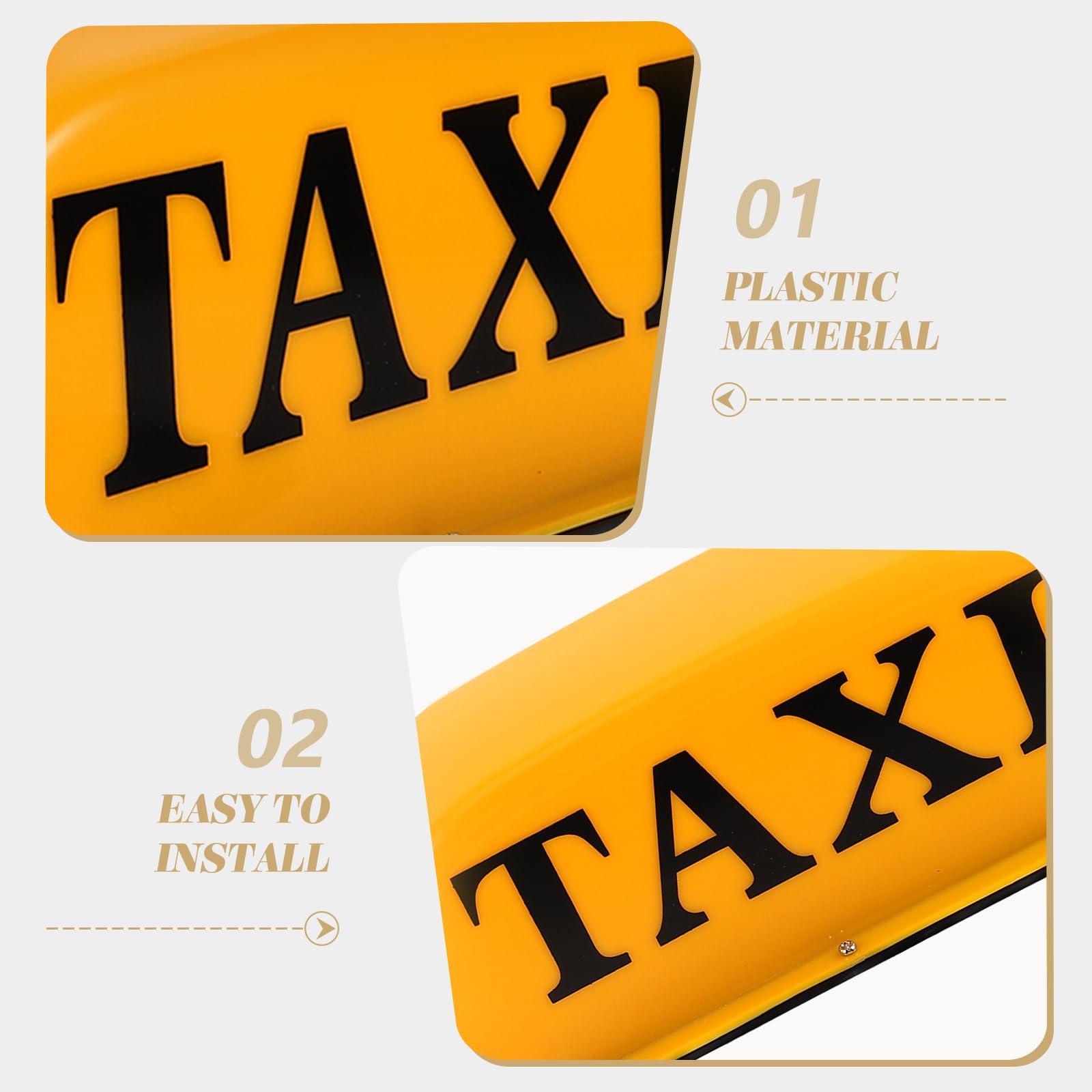 Lámpara de Taxi Magnética Amarillo, Plástico, 12v para Vehículo