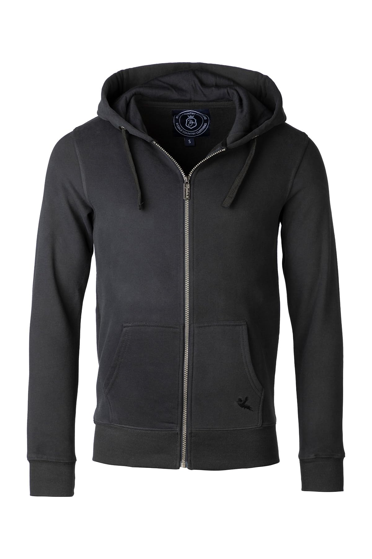 Rydale Men's Black Full Zip Hoody Pheasant Embroidery Hooded Zipped Jacket Jumper Hoodies (As8, Alpha, X_l, Regular, Regular, )