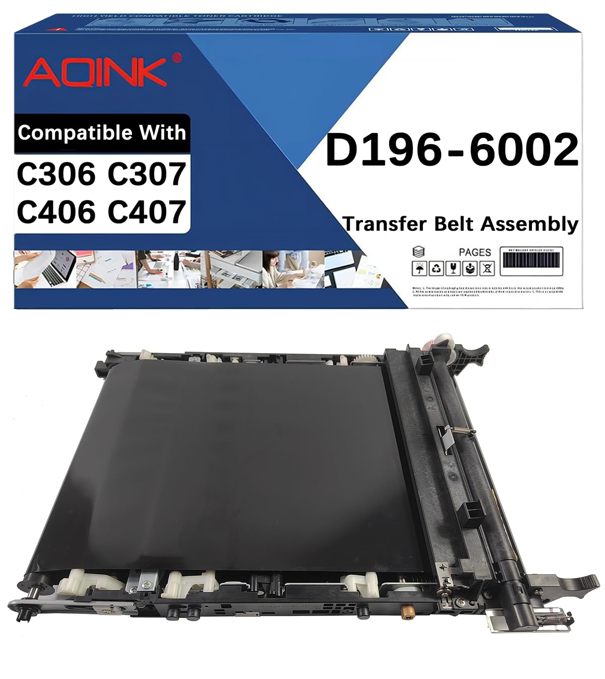 AQINK D196-6002 Transfer Belt Assembly Replacement for Ricoh D196-6002 Transfer Belt Assembly Compatible with Ricoh MP C306 C307 C406 C407 Printers (1-Pack)