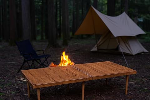 pratikoutdoor Katlanır Kamp, Piknik ve Bahçe Masası 55x110 cm - Ceviz Renk